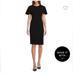 CALVIN KLEIN Flutter Sleeve Sheath